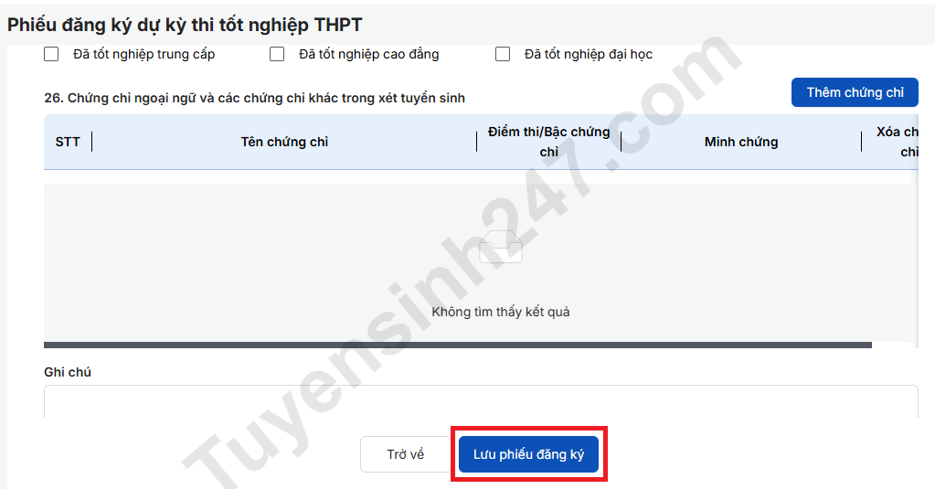 Video huong dan dang ki du thi tot nghiep THPT 2026