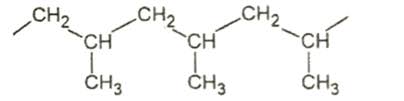 Cho cấu tạo của một đoạn mạch trong polymer như hình sau: