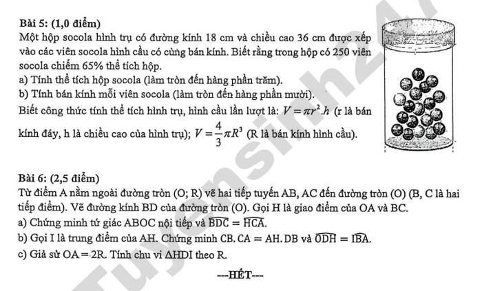 De thi hoc ki 2 nam 2026 mon Toan 9 - THCS Dong Khoi