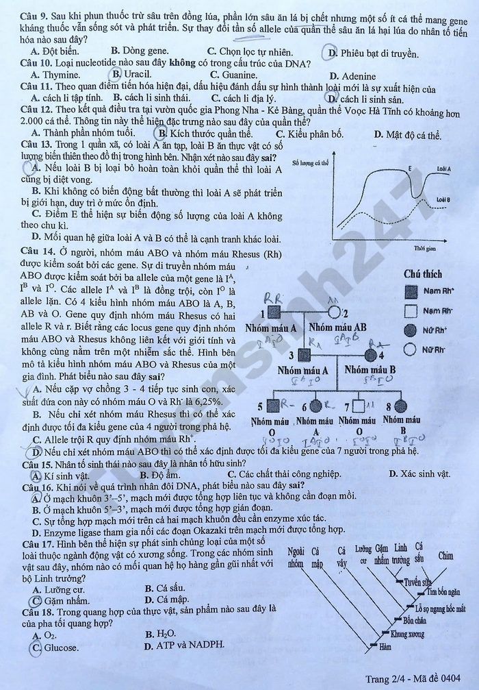 De thi thu tot nghiep THPT 2026 mon Sinh - So GD Quang Tri