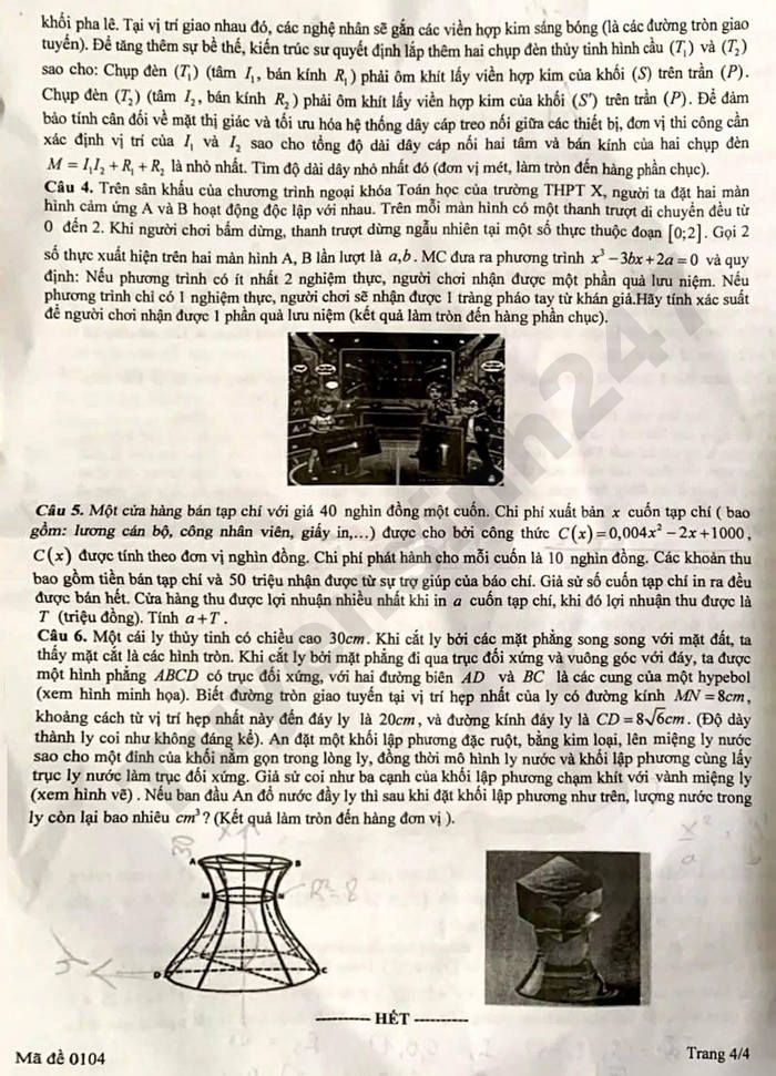 De thi thu TN THPT mon Toan 2026 - THPT Phan Chau Trinh