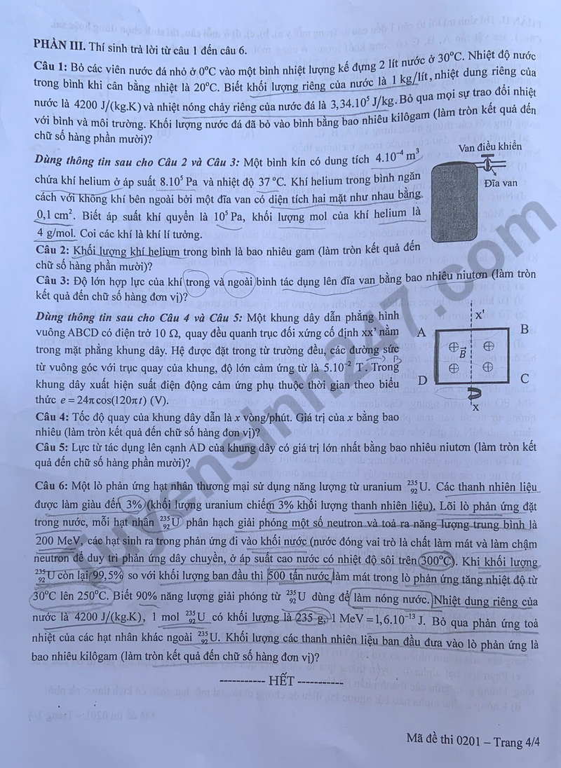 De thi thu tot nghiep THPT 2026 mon Vat ly - So GD Quang Tri (Co dap an)