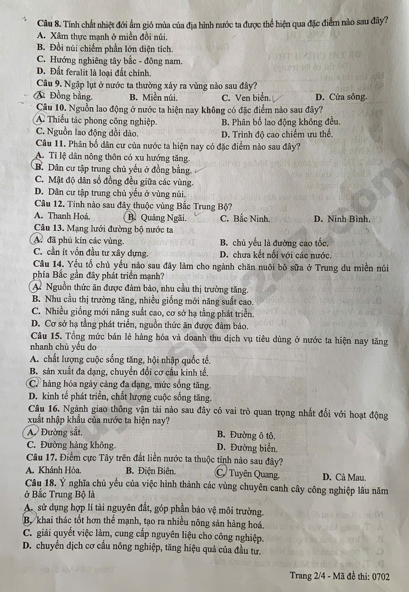 De thi thu tot nghiep THPT 2026 mon Dia Ly - So GD Quang Tri (Co dap an)