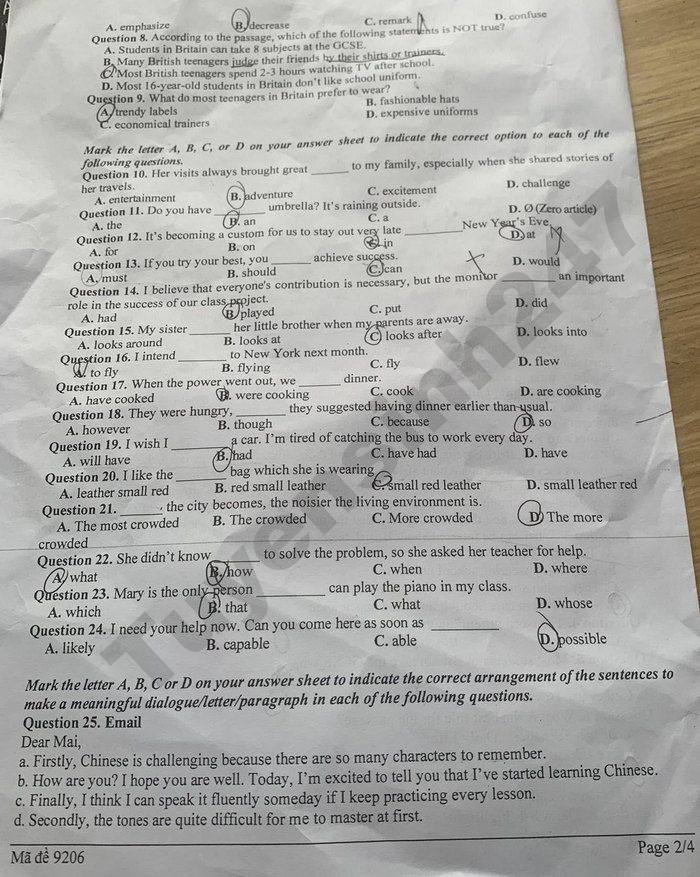 De thi cuoi ki 2 lop 9 mon Anh 2026 - So GD Hung Yen