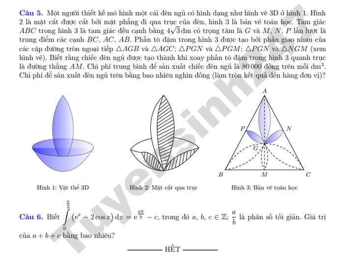 De thi hoc ki 2 lop 12 mon Toan - So GD Bac Ninh 2026