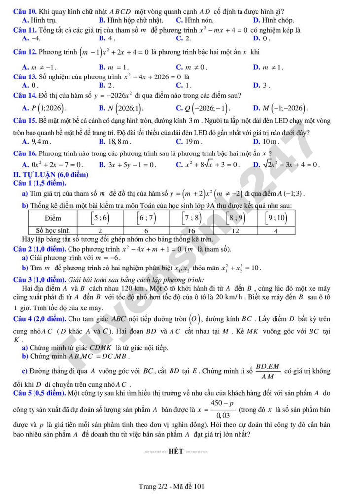 De thi cuoi ki 2 nam 2026 So GD Bac Ninh - mon Toan lop 9