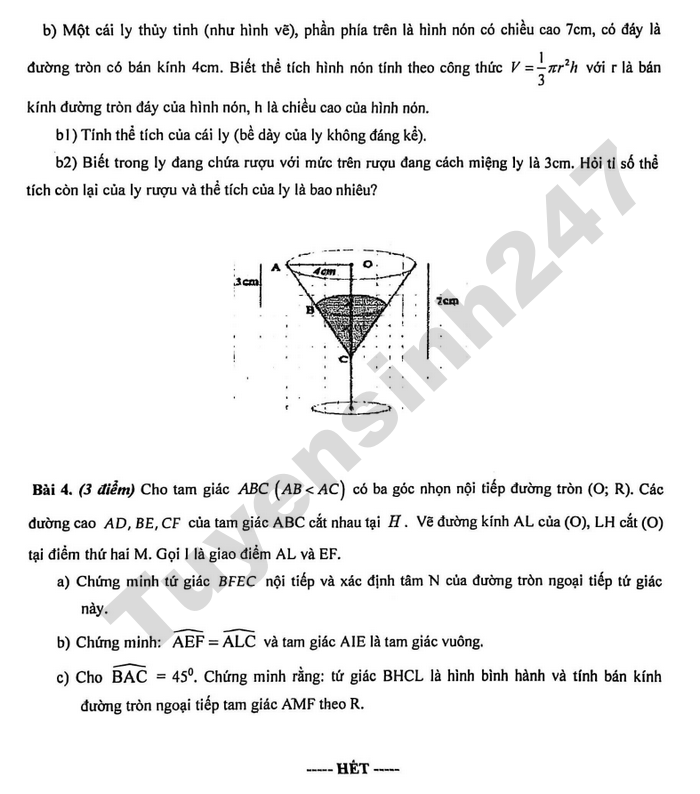 De thi hoc ki 2 mon Toan lop 9 THPT Chuyen Tran Dai Nghia 2026