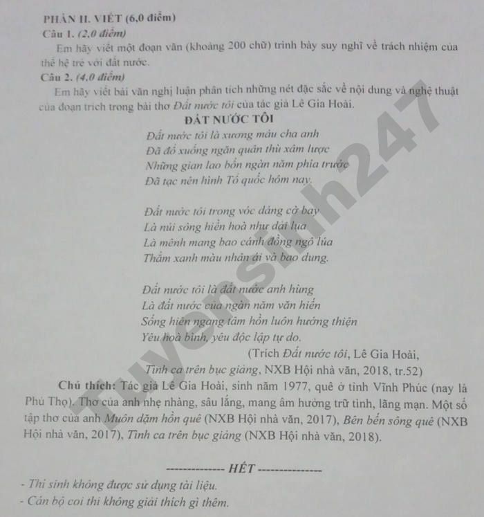 De thi hoc ki 2 lop 9 mon Van 2026 - So GD Hung Yen