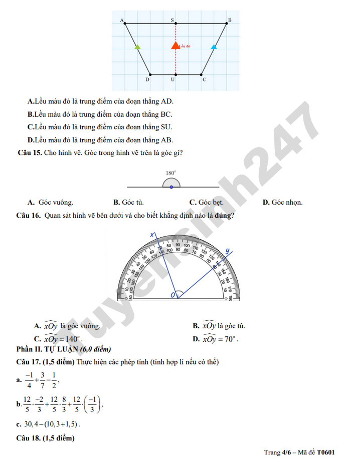 De thi cuoi ki 2 nam 2026 mon Toan lop 6 - TH-THCS-THPT Khai Nguyen