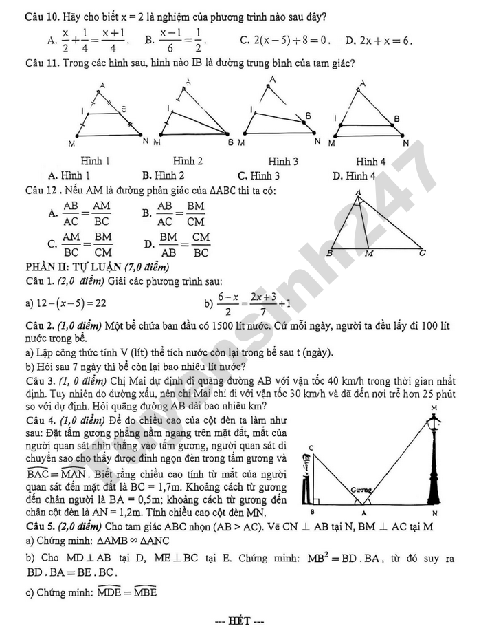 De thi ki 2 mon Toan lop 8 THCS Hoa Hung nam 2026