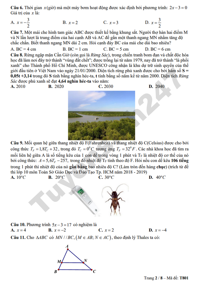 De thi ki 2 mon Toan 8 TH-THCS-THPT Khai Nguyen 2026 - Co dap an