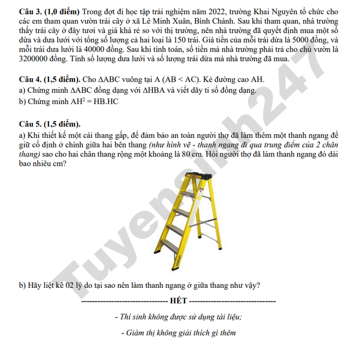De thi ki 2 mon Toan 8 TH-THCS-THPT Khai Nguyen 2026 - Co dap an