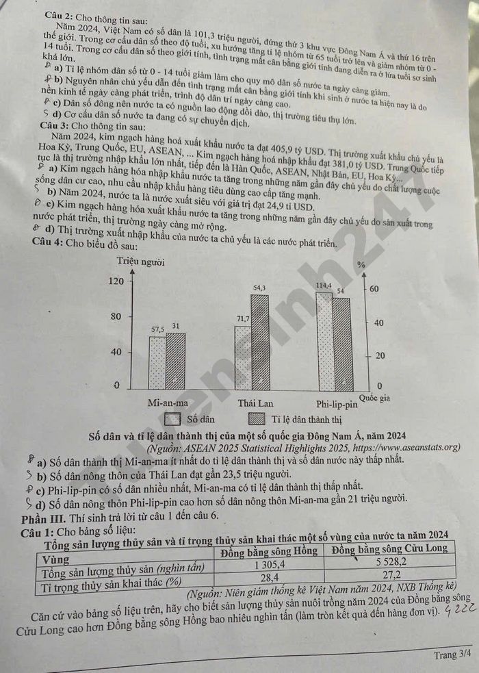 De thi thu tot nghiep THPT 2026 dot 2 mon Dia - So GD Nghe An