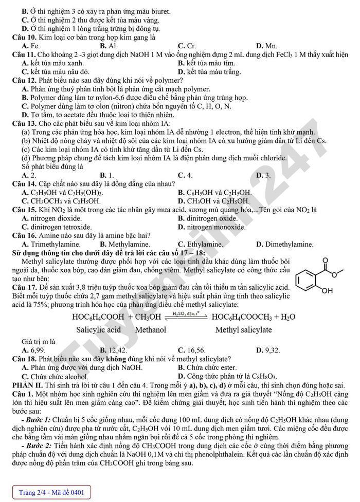 De thi thu mon Hoa tot nghiep THPT 2026 - So GD Nghe An dot 2