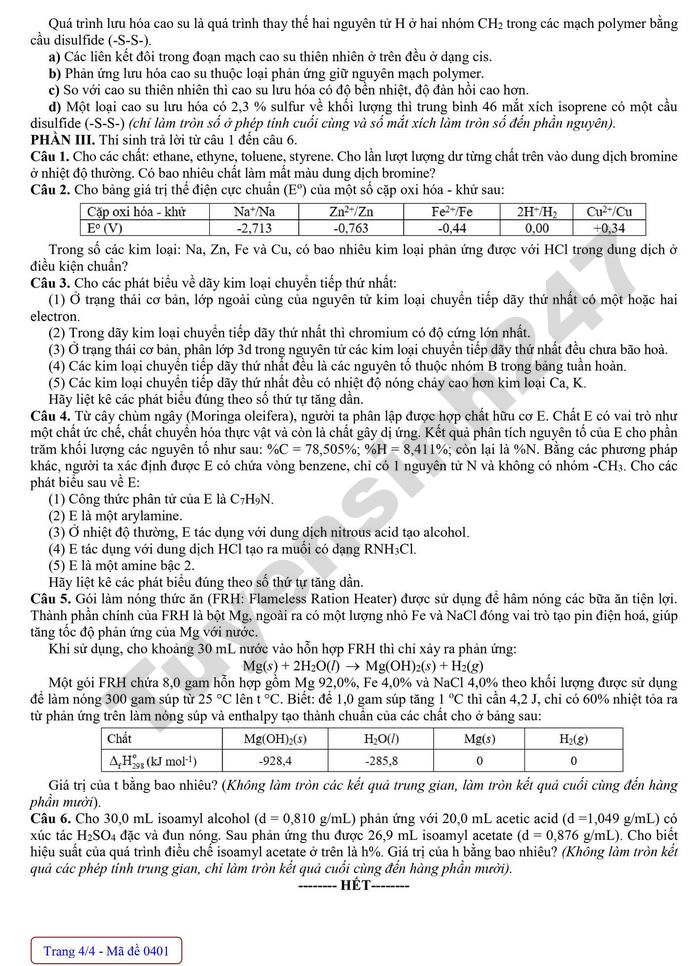 De thi thu mon Hoa tot nghiep THPT 2026 - So GD Nghe An dot 2