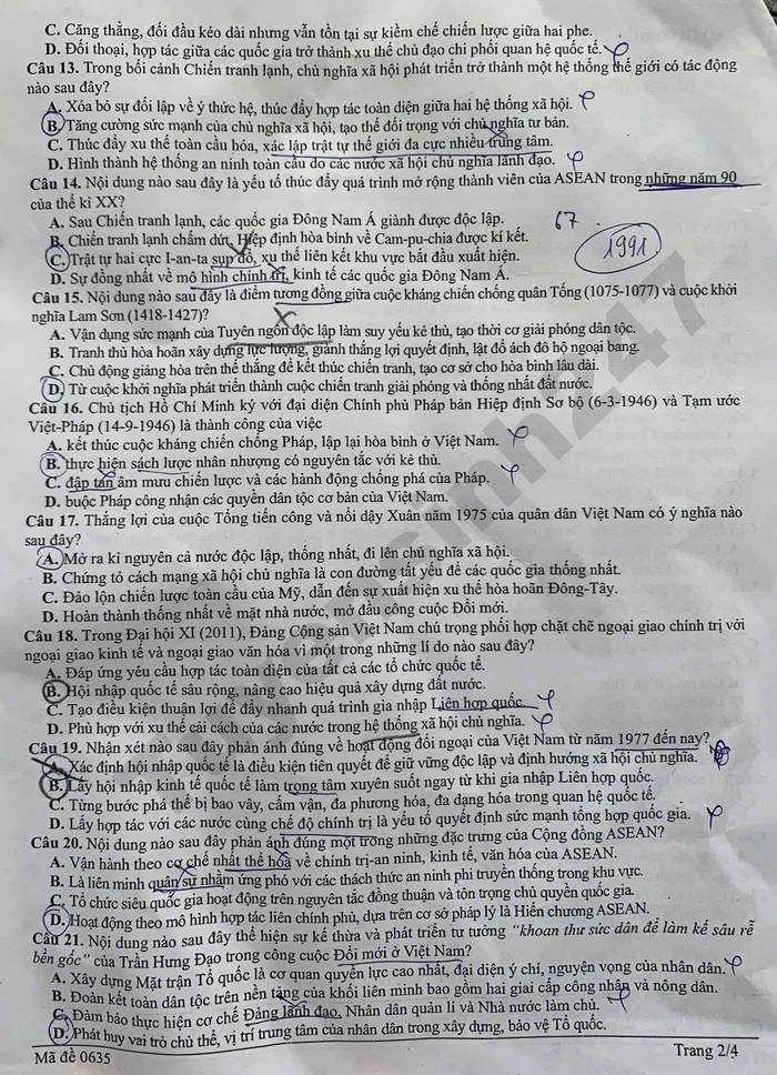 De thi thu tot nghiep THPT mon Su 2026 - So GD Nghe An (dot 2)