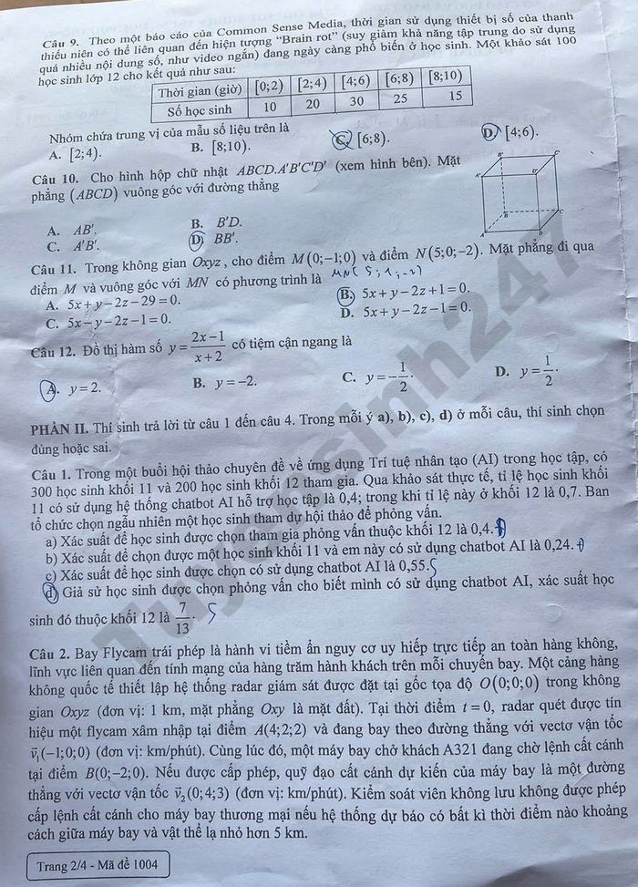 De thi thu tot nghiep THPT mon Toan 2026 - TP Da Nang