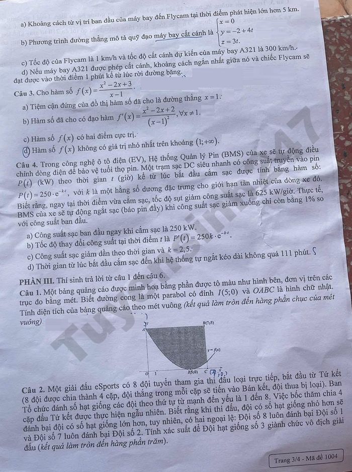 De thi thu tot nghiep THPT mon Toan 2026 - TP Da Nang