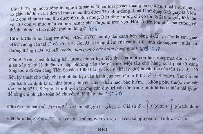 De thi thu tot nghiep THPT mon Toan 2026 - TP Da Nang