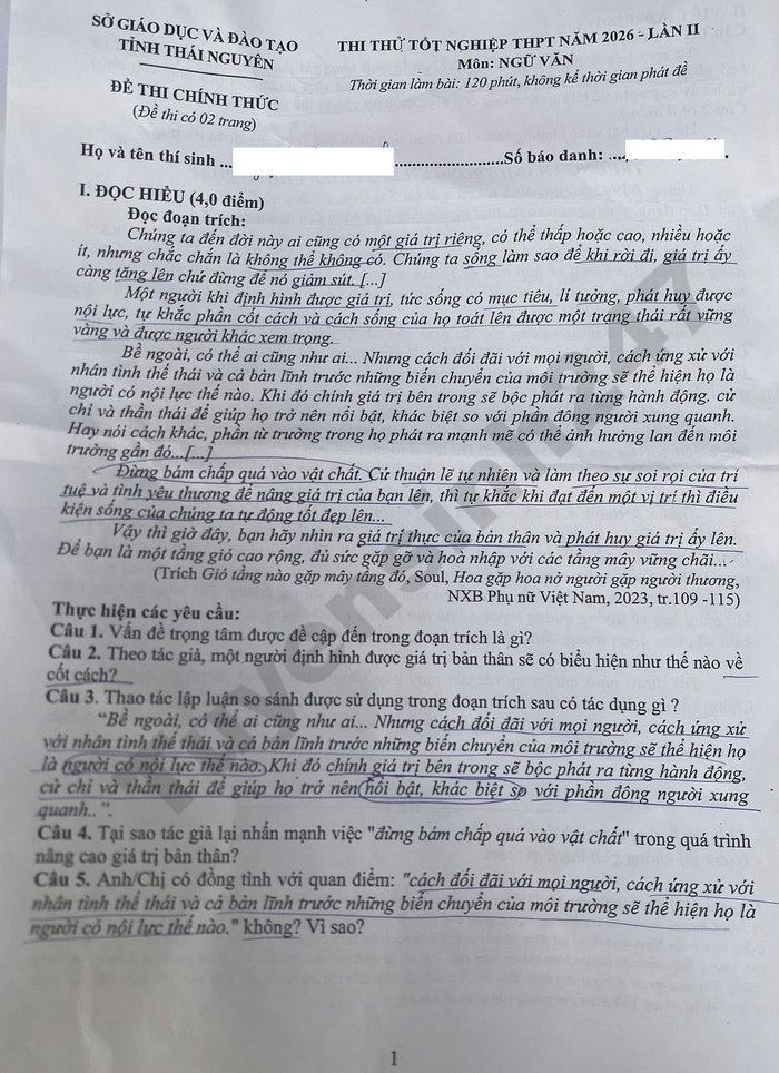 De thi thu tot nghiep THPT 2026 mon Van - So GD Thai Nguyen (lan 2)