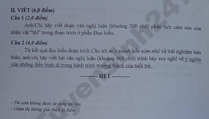 De thi thu tot nghiep THPT 2026 mon Van - So GDDT Ca Mau