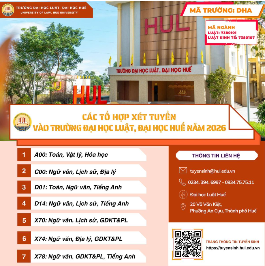 Thong tin tuyen sinh Dai hoc Luat - Dai hoc Hue 2026