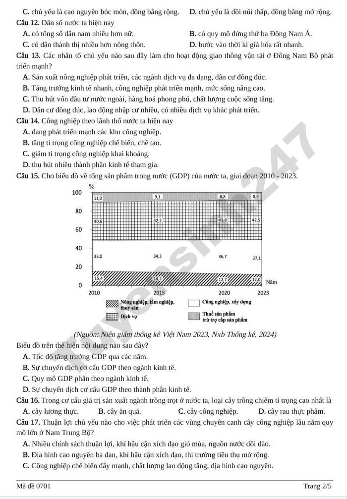 De thi thu tot nghiep THPT mon Dia 2026 - Cum chuyen mon so 1 Lao Cai