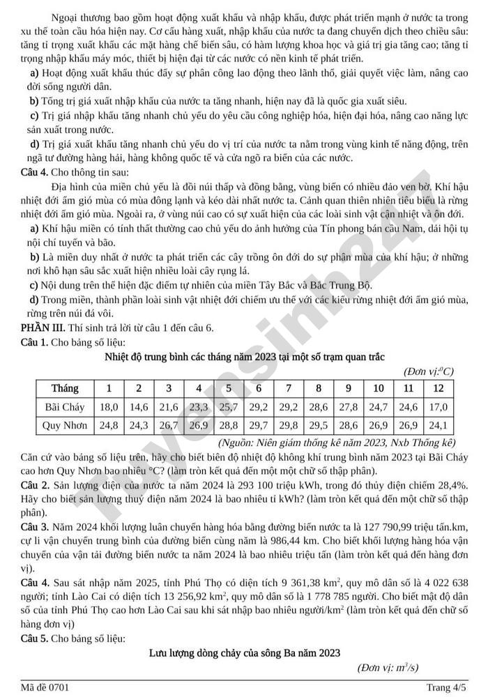 De thi thu tot nghiep THPT mon Dia 2026 - Cum chuyen mon so 1 Lao Cai