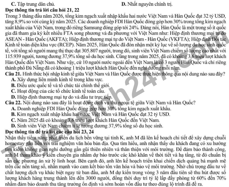 De thi thu tot nghiep mon GDKT&PL so Nghe An nam 2026