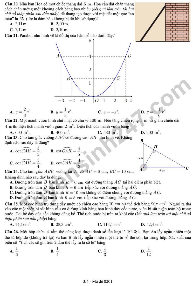 De thi thu lop 10 mon Toan nam 2026 – 2027 -  So GD&DT Bac Ninh (Co dap an)