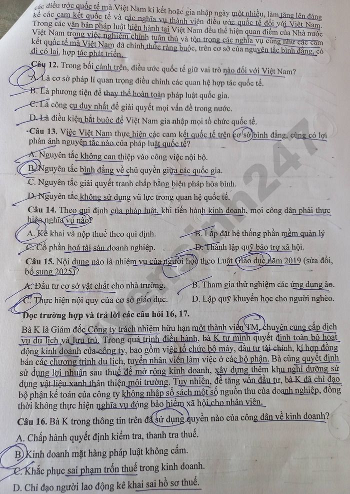 De thi hoc ki 2 lop 12 mon GDKT&PL 2026 - THPT Vo Thanh Trinh