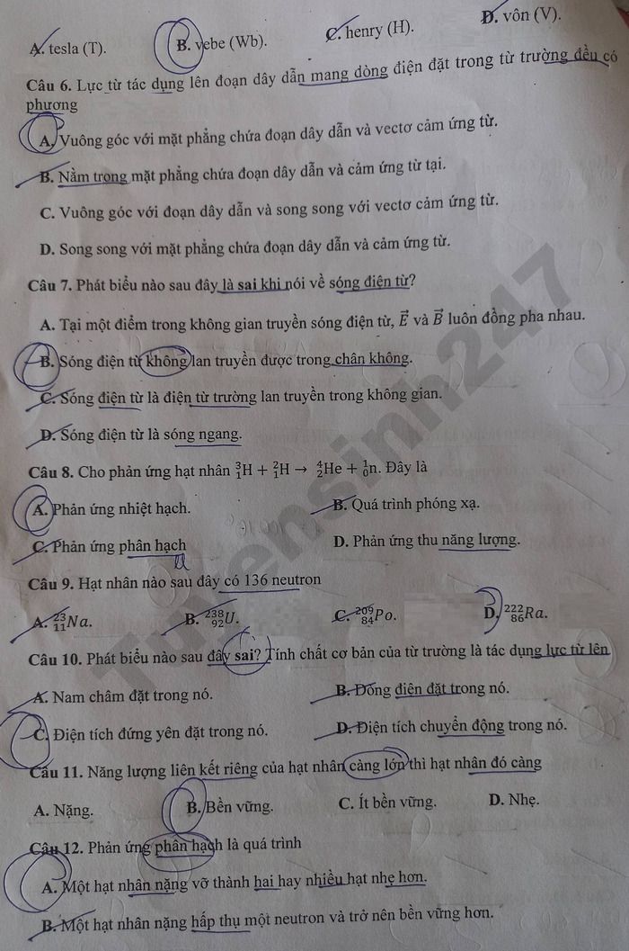 De thi hoc ki 2 mon Ly lop 12 - THPT Vo Thanh Trinh 2026