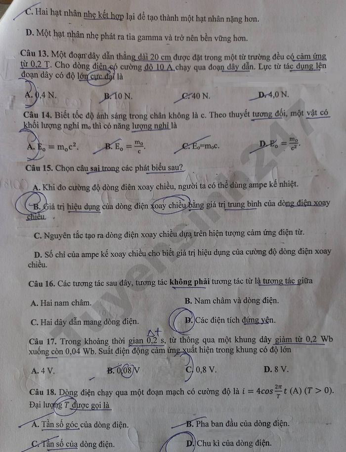 De thi hoc ki 2 mon Ly lop 12 - THPT Vo Thanh Trinh 2026