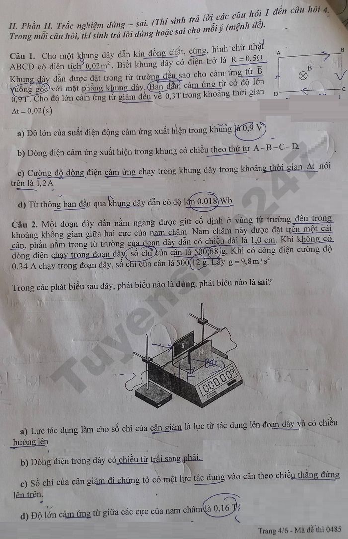 De thi hoc ki 2 mon Ly lop 12 - THPT Vo Thanh Trinh 2026