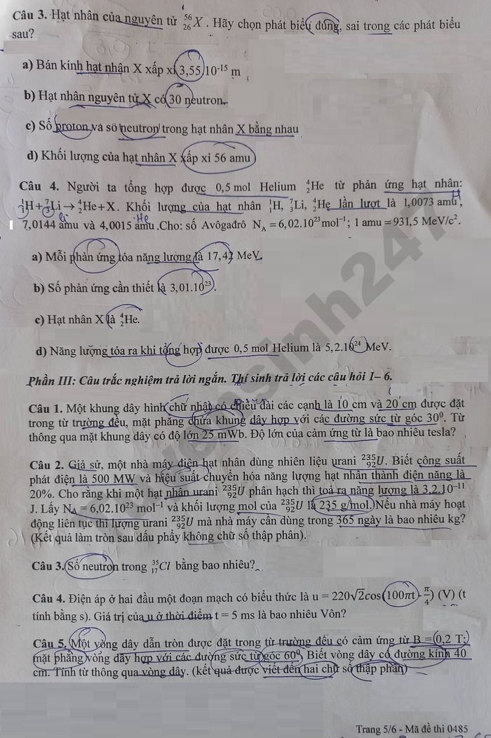 De thi hoc ki 2 mon Ly lop 12 - THPT Vo Thanh Trinh 2026