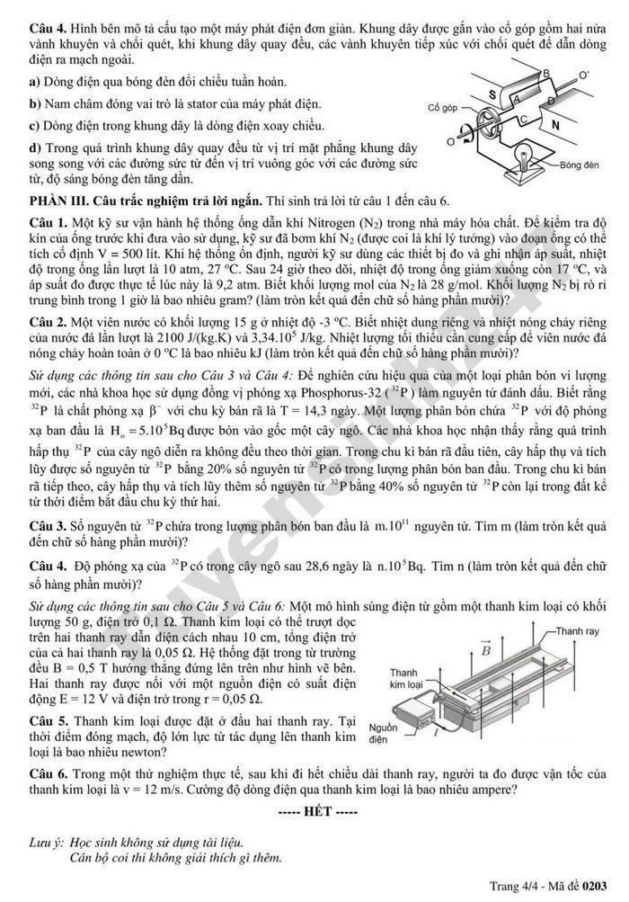De thi thu mon Ly tot nghiep THPT 2026 - TP Da Nang