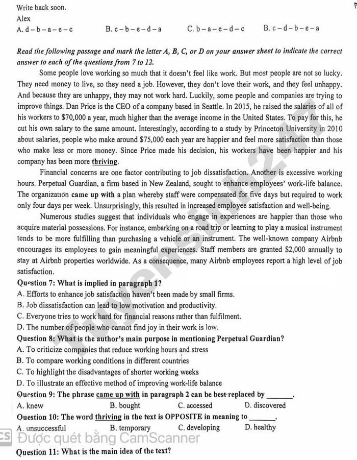 De thi thu vao lop 10 mon Anh 2026 - phuong Thanh Vinh