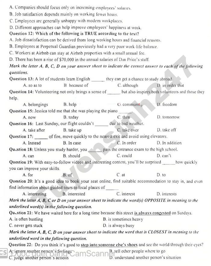 De thi thu vao lop 10 mon Anh 2026 - phuong Thanh Vinh