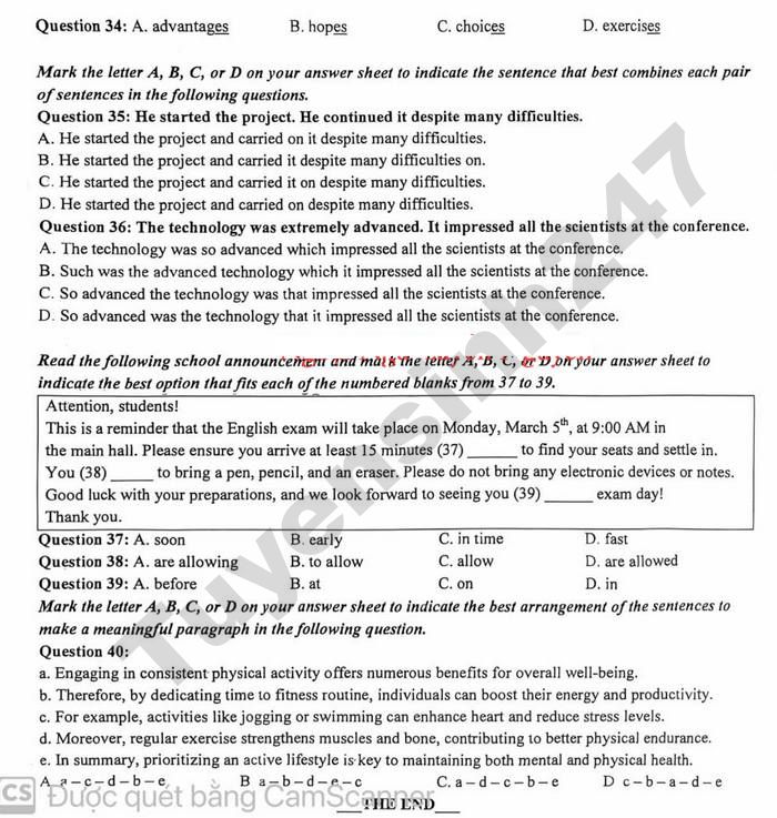 De thi thu vao lop 10 mon Anh 2026 - phuong Thanh Vinh