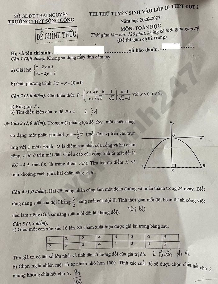 De thi thu vao lop 10 mon Toan 2026 - THPT Song Cong (dot 2)