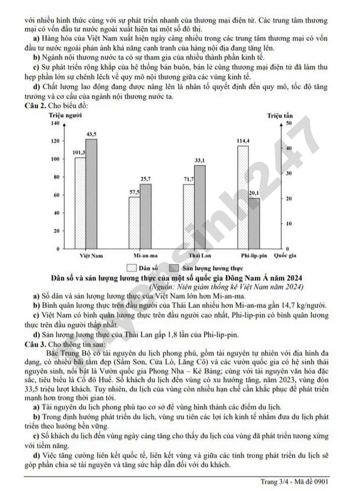 De thi thu tot nghiep THPT mon Dia 2026 - TP Da Nang