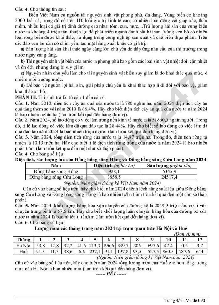 De thi thu tot nghiep THPT mon Dia 2026 - TP Da Nang