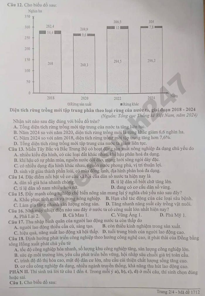 De thi thu TN THPT 2026 mon Dia - So GD Thanh Hoa (lan 2)