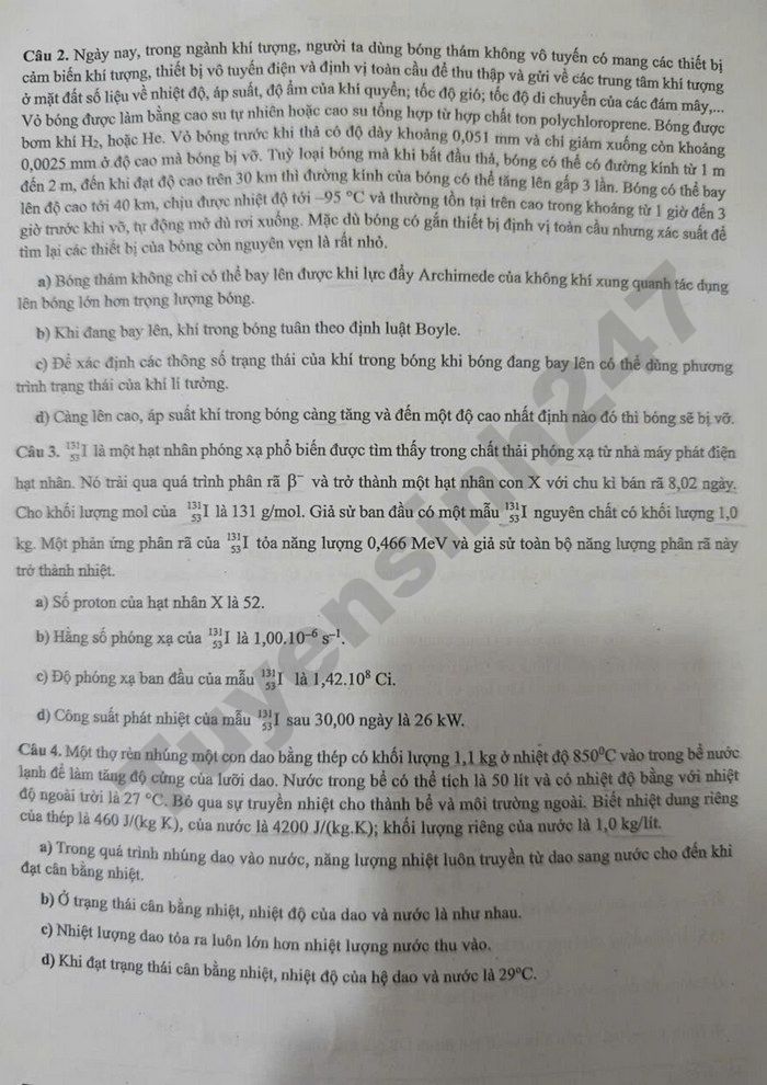 De thi thu mon Ly tot nghiep THPT 2026 - So GD Thai Nguyen (dot 2)