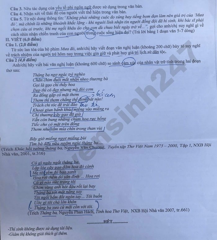 De thi thu tot nghiep THPT mon Van 2026 lan 1 - THPT so 2 Tuy Phuoc