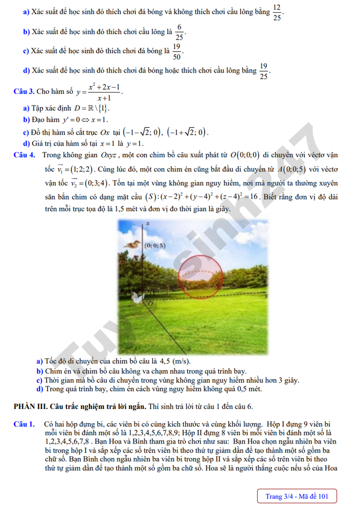 De thi thu mon Toan tot nghiep THPT 2026 - THPT Yen Dinh 1