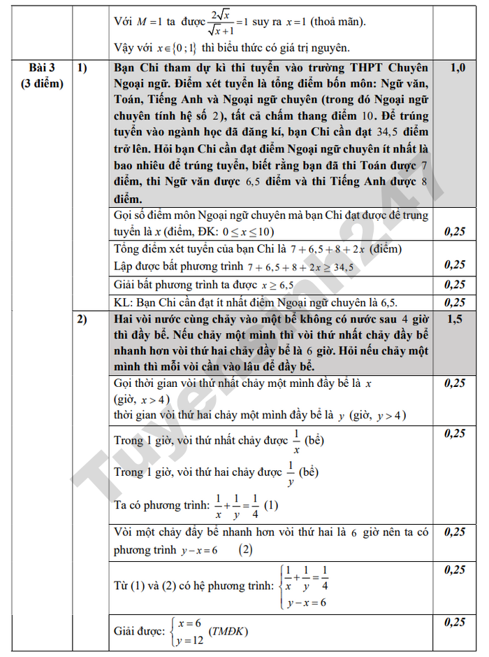 De thi hoc ki 2 Toan lop 9 THCS Mai Dich 2026 - Co dap an