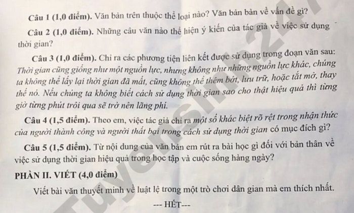 De thi hoc ki 2 mon Van lop 7 nam 2026 - Cum truong THCS so 2 Ninh Binh