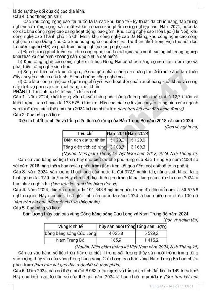 De thi thu tot nghiep THPT 2026 lan 2 mon Dia - So GD Tuyen Quang