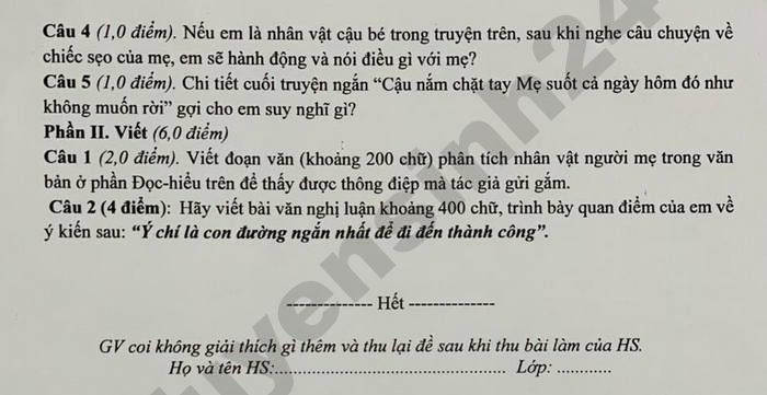 De thi cuoi ki 2 nam 2026 THCS Xuan Canh - lop 8 mon Van
